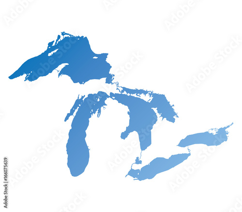 Obraz na plátne Map of Great Lakes