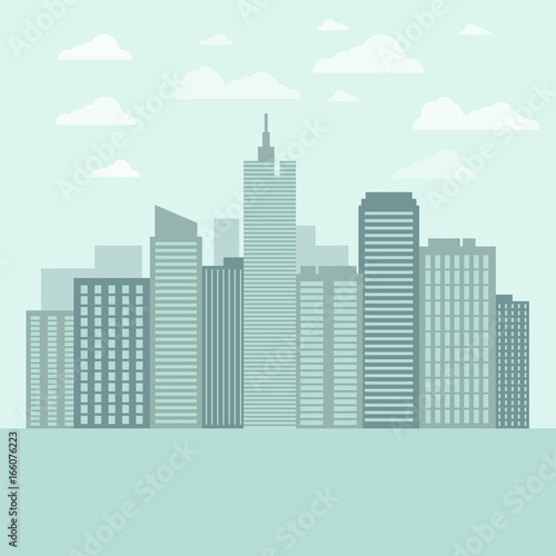 Background with urban landscape. Vector illustration.