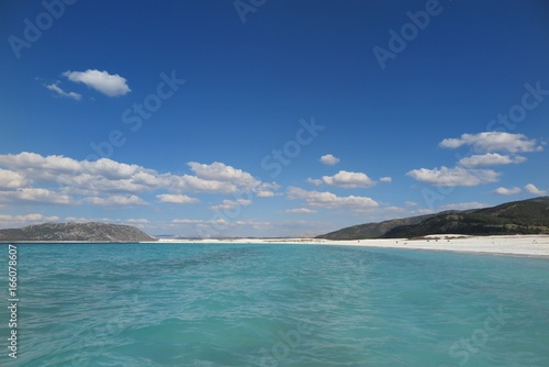 Landscape view over Lake Salda at Burdur  Turkey.