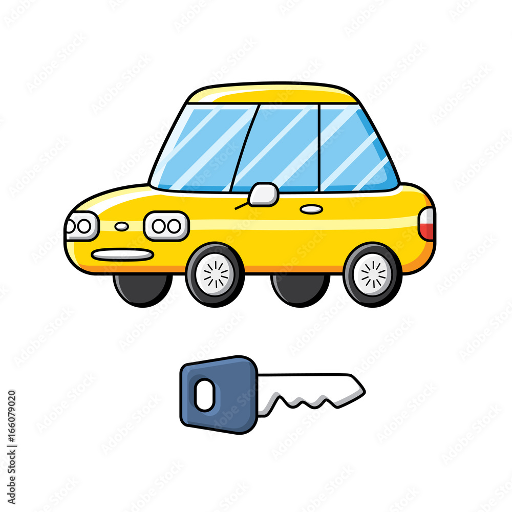Obraz premium Car and key isolated.