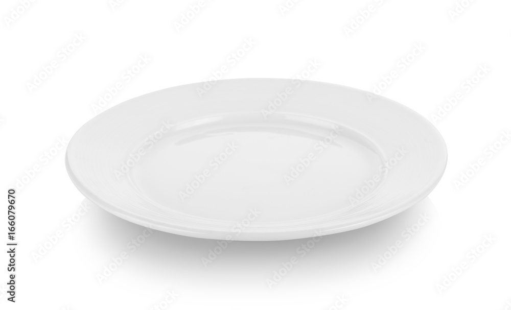 Beautiful shape ceramic plate on white background Beautiful shape ceramic plate on white background