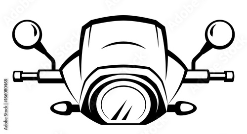 Motorcycle front view on a white background