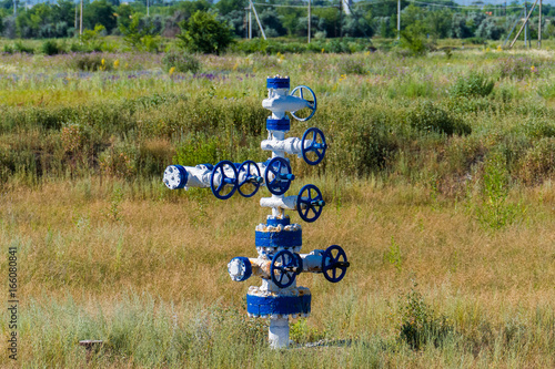 The pipe and valve of oil fields. equipment for oil and gas development photo