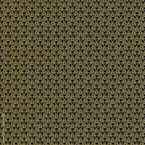 Abstract Geometric Pattern with Fidget Spinners, Seamless Vector Background.Black and Gold. luxury colors.