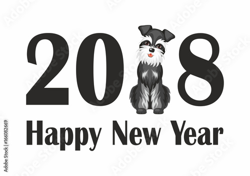 The dog is a symbol of the new 2018 in the Chinese calendar. Vector image of a cute purebred dog in cartoon style.