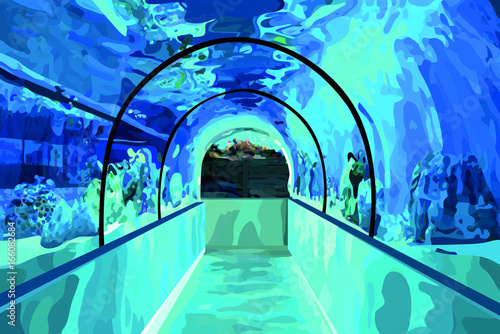 Oceanarium vector illustration