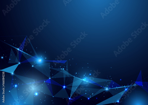 Abstract futuristic polygons and lines technology concept background