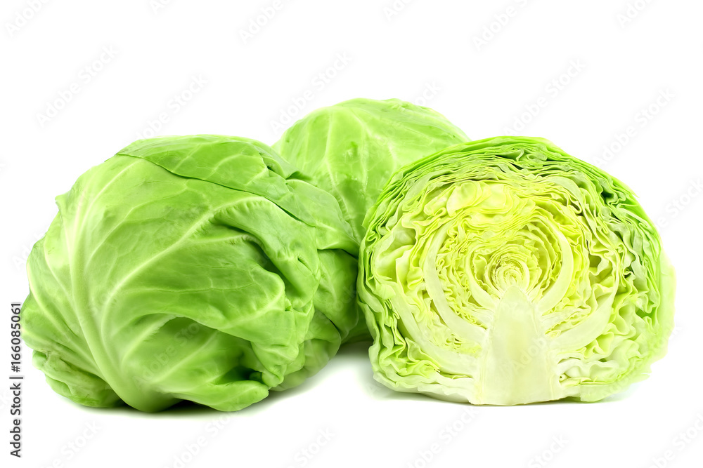 Cut cabbage on white background Cut cabbage on white background