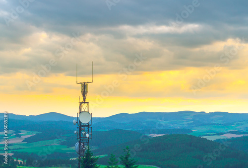 Antenna at the top of the mountain