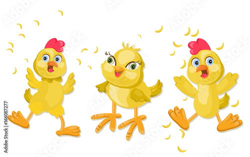 Chicken funny cartoon Vector illustration
