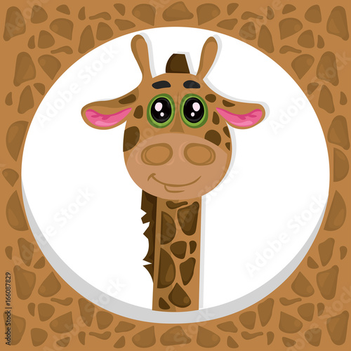 Brown giraffe cartoon icon Vector illustration