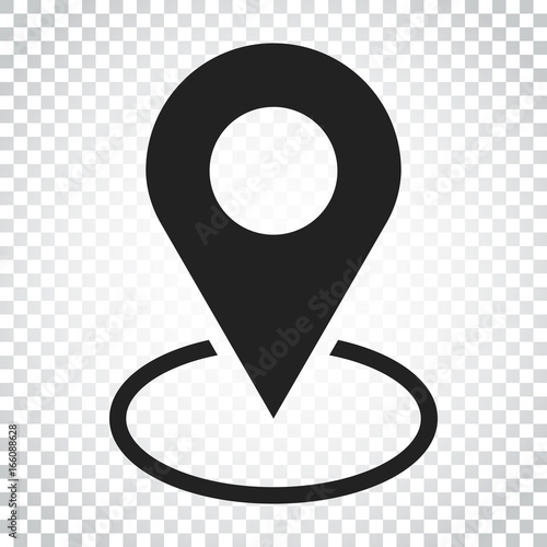 Pin icon vector. Location sign in flat style on isolated background. Navigation map, gps concept. Simple business concept pictogram.