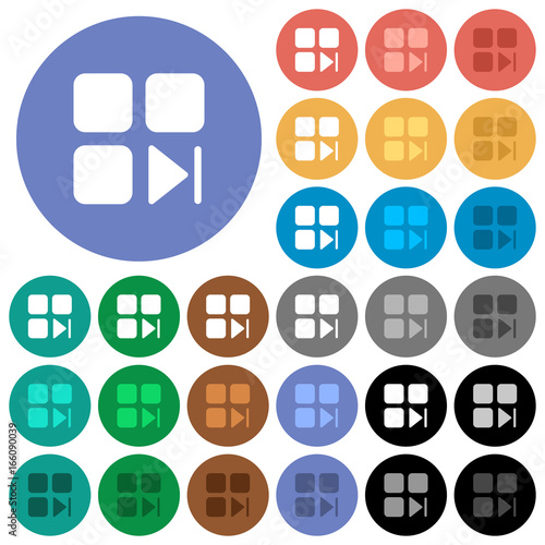Component next round flat multi colored icons