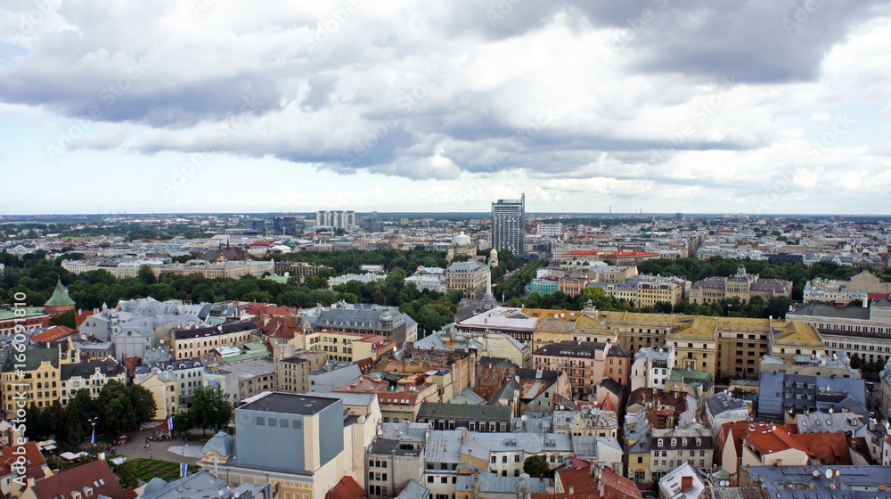 City view from the Cathedral of Saint Peter, Riga, Latvia