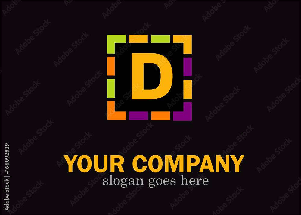 Fototapeta premium D alphabet letter mosaic vector design