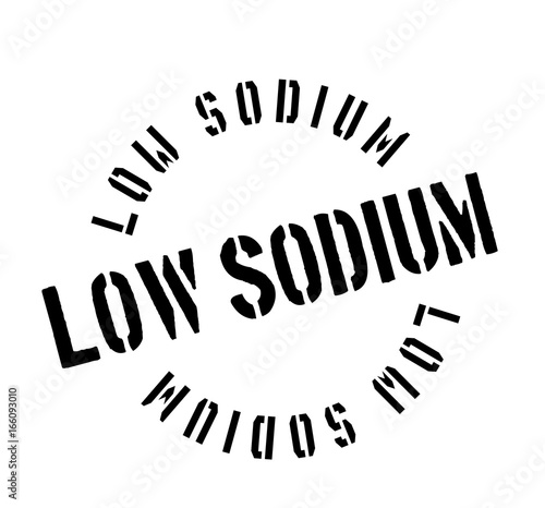 Low Sodium rubber stamp. Grunge design with dust scratches. Effects can be easily removed for a clean, crisp look. Color is easily changed.