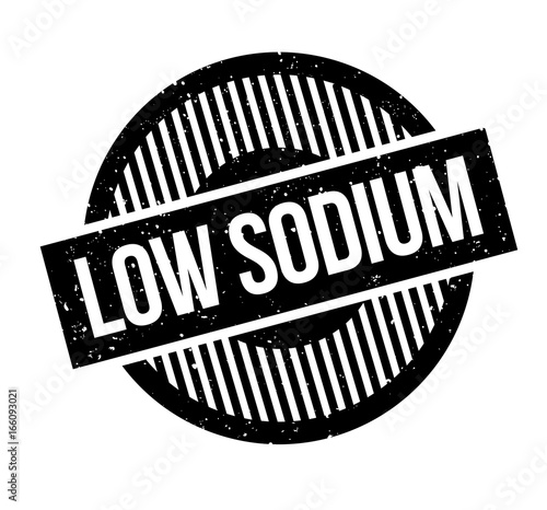 Low Sodium rubber stamp. Grunge design with dust scratches. Effects can be easily removed for a clean, crisp look. Color is easily changed.