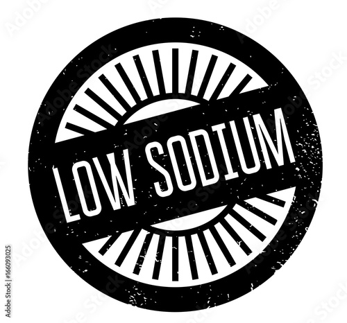 Low Sodium rubber stamp. Grunge design with dust scratches. Effects can be easily removed for a clean, crisp look. Color is easily changed.