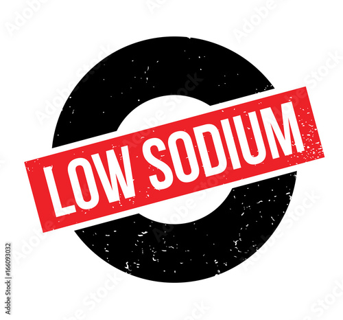 Low Sodium rubber stamp. Grunge design with dust scratches. Effects can be easily removed for a clean, crisp look. Color is easily changed.