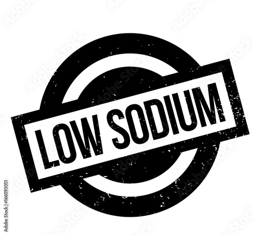 Low Sodium rubber stamp. Grunge design with dust scratches. Effects can be easily removed for a clean, crisp look. Color is easily changed.