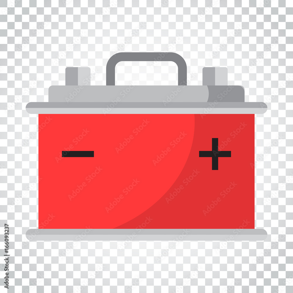 Car battery flat vector icon on isolated background. Auto accumulator battery energy power illustration. Simple business concept pictogram. Car battery flat vector icon on isolated background. Auto accumulator battery energy power illustration. Simple business concept pictogram.