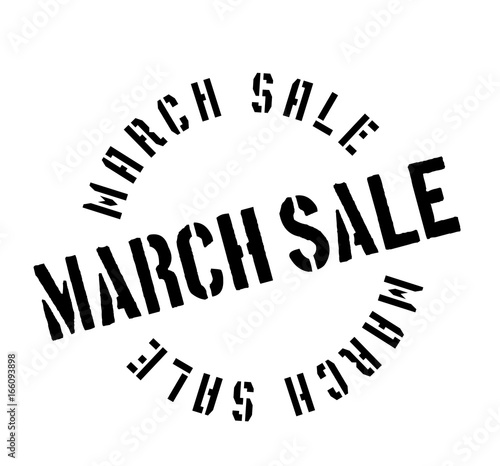 March Sale rubber stamp. Grunge design with dust scratches. Effects can be easily removed for a clean, crisp look. Color is easily changed.
