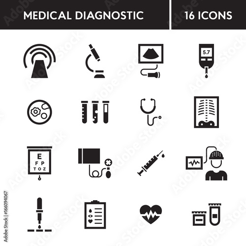 Medical Diagnostic Vector Icon Set
