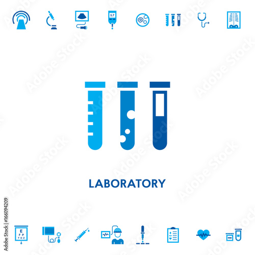 Laboratory Tubes Diagnostic Vector Icon
