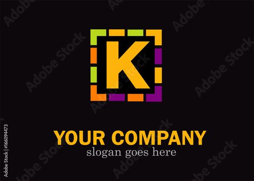 K alphabet letter mosaic vector design