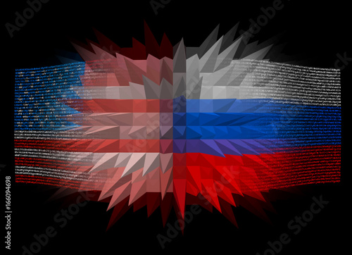 Confrontation, the clash of the United States and Russia, on the example of national flags