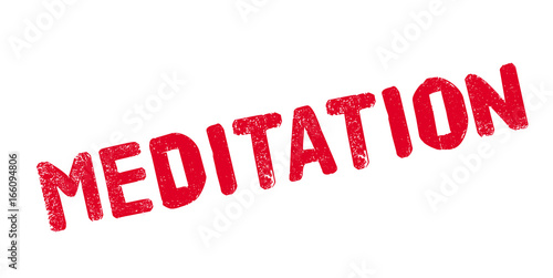 Meditation rubber stamp. Grunge design with dust scratches. Effects can be easily removed for a clean, crisp look. Color is easily changed.
