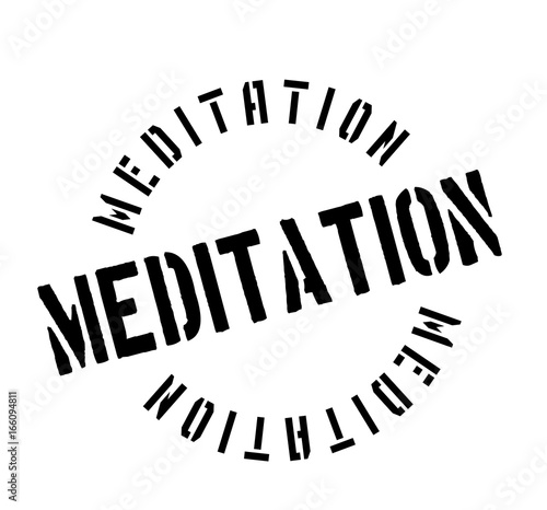 Meditation rubber stamp. Grunge design with dust scratches. Effects can be easily removed for a clean, crisp look. Color is easily changed.