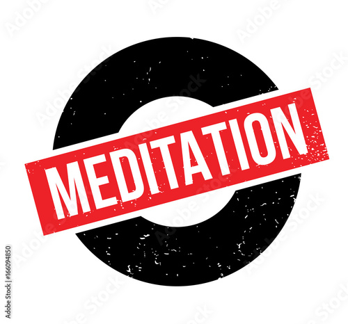 Meditation rubber stamp. Grunge design with dust scratches. Effects can be easily removed for a clean, crisp look. Color is easily changed.