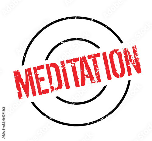 Meditation rubber stamp. Grunge design with dust scratches. Effects can be easily removed for a clean, crisp look. Color is easily changed.
