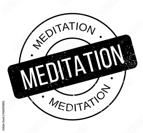 Meditation rubber stamp. Grunge design with dust scratches. Effects can be easily removed for a clean, crisp look. Color is easily changed.