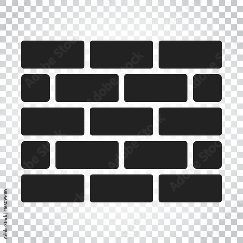 Wall brick icon in flat style on isolated background. Wall symbol illustration. Simple business concept pictogram.