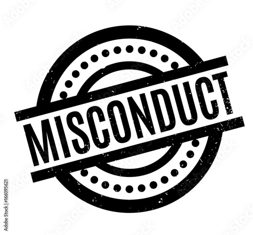 Misconduct rubber stamp. Grunge design with dust scratches. Effects can be easily removed for a clean, crisp look. Color is easily changed.