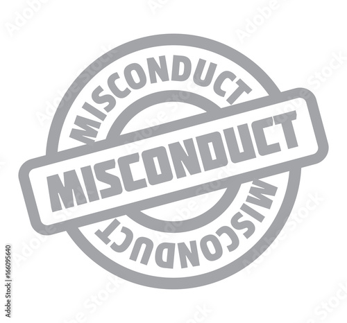 Misconduct rubber stamp. Grunge design with dust scratches. Effects can be easily removed for a clean, crisp look. Color is easily changed.