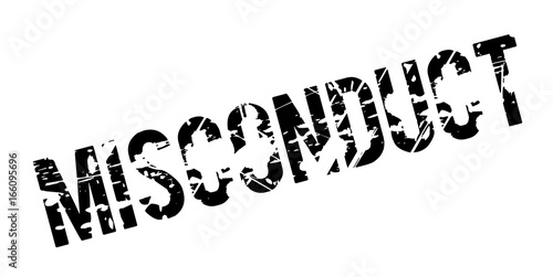 Misconduct rubber stamp. Grunge design with dust scratches. Effects can be easily removed for a clean, crisp look. Color is easily changed.