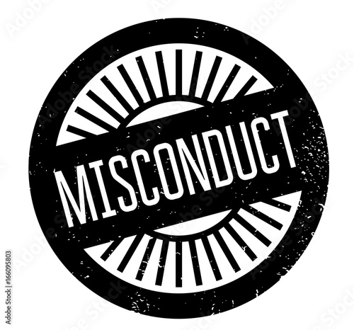 Misconduct rubber stamp. Grunge design with dust scratches. Effects can be easily removed for a clean, crisp look. Color is easily changed.