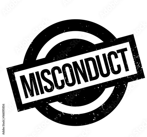 Misconduct rubber stamp. Grunge design with dust scratches. Effects can be easily removed for a clean, crisp look. Color is easily changed.