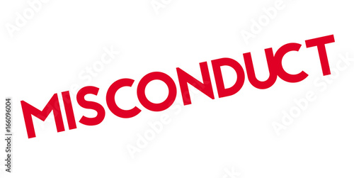 Misconduct rubber stamp. Grunge design with dust scratches. Effects can be easily removed for a clean, crisp look. Color is easily changed.