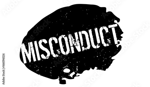 Misconduct rubber stamp. Grunge design with dust scratches. Effects can be easily removed for a clean, crisp look. Color is easily changed.