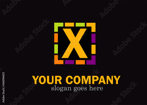 X alphabet letter mosaic vector design