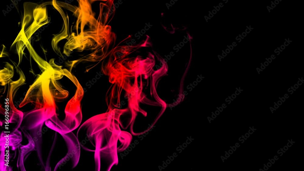 CG animation of colorful smoke on a black background. Juicy and fresh color. 3D rendering with a loopy background CG animation of colorful smoke on a black background. Juicy and fresh color. 3D rendering with a loopy background