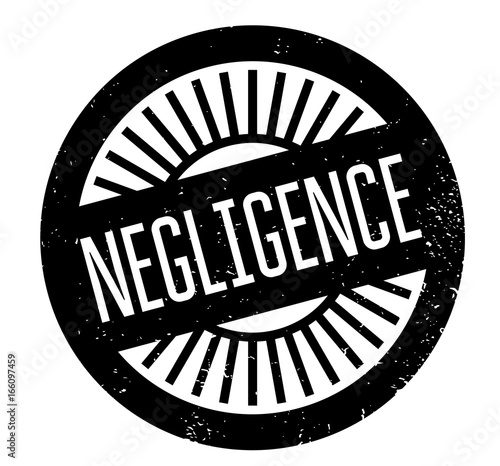 Negligence rubber stamp. Grunge design with dust scratches. Effects can be easily removed for a clean, crisp look. Color is easily changed.