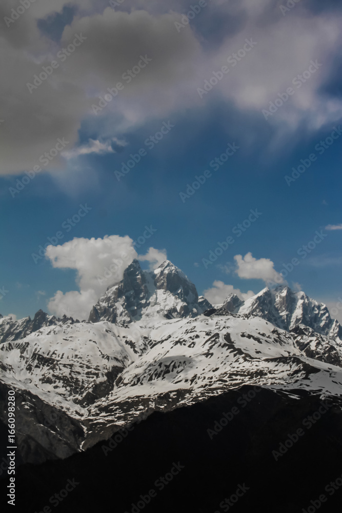 Ushba peak and sky