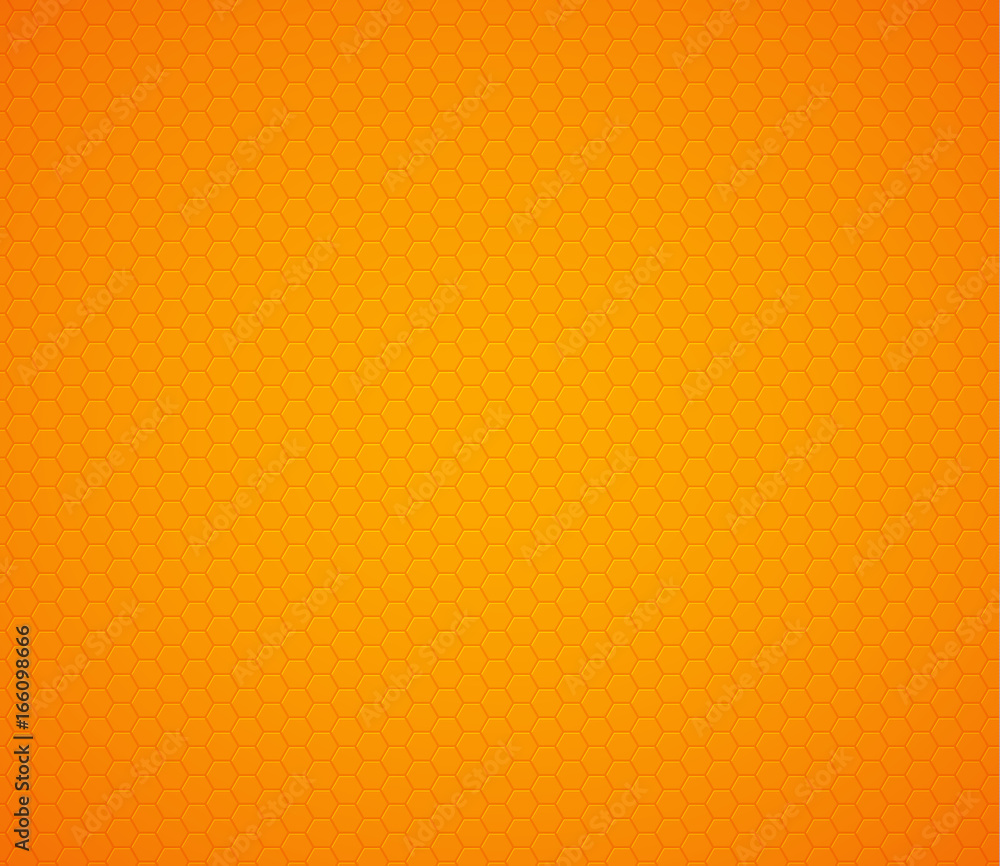Fototapeta premium Orange yellow hexagon honeycomb background