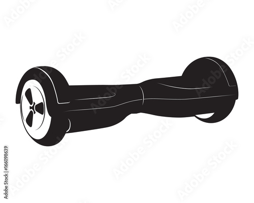 Electrical modern gyroboard icon black white silhouette
