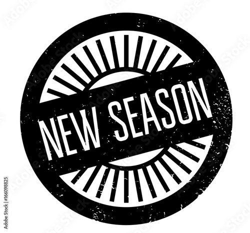 New Season rubber stamp. Grunge design with dust scratches. Effects can be easily removed for a clean, crisp look. Color is easily changed.